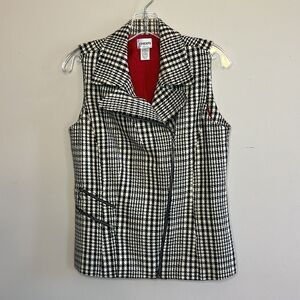 Talbots Black & White Plaid Vest - Size 4 (Chico's 0)